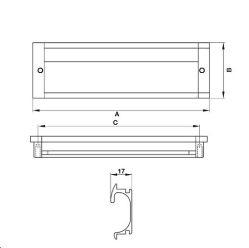 Tay Nắm Tủ Âm 141mm Hafele 151.76.922