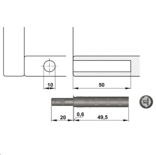 Nêm nhấn vừa đầu cao su Hafele 356.12.713