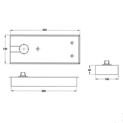 Kích thước của Bản lề sàn 70Kg DCL41 Hafele 932.84.044