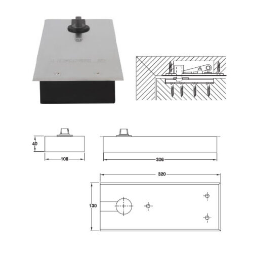 Bản lề sàn EN4 120Kg Hafele 932.79.040