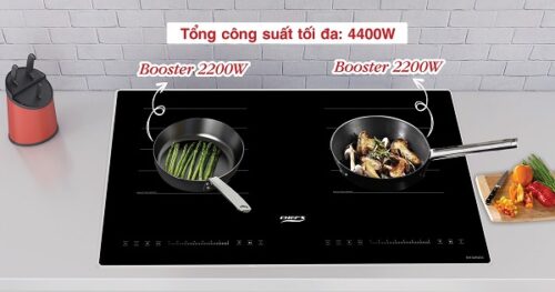 tính năng gia nhiệt nhanh của bếp từ đôi Chefs EH-DIH203