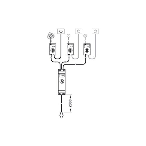 Bộ chia đèn Led 12V 3 ngõ ra Hafele 833.74.751