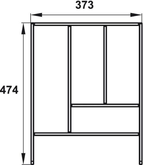 Kích thước của Bộ khay chia ngăn kéo Hafele 552.52.304