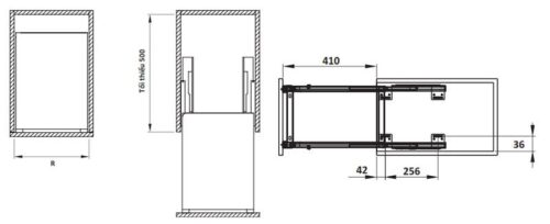 Kích thước của Bộ rổ dao thớt, chai lọ Sonata Hafele 549.20.211 mạ chrome