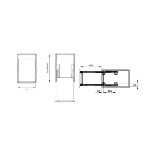 Kích thước của Bộ rổ gia vị Sonata Hafele 549.20.235 mạ chrome