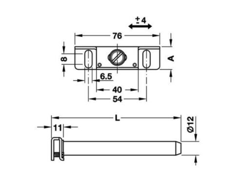 Chốt đỡ kệ âm gắn tường 100mm 283.33.931