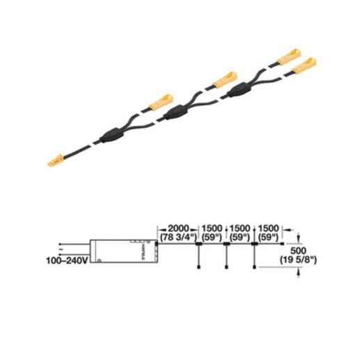 Dây nối chia 4 đèn 12V Hafele 833.74.773