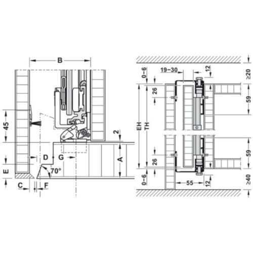 Cửa trượt xoay bằng gỗ Hafele 408.30.590