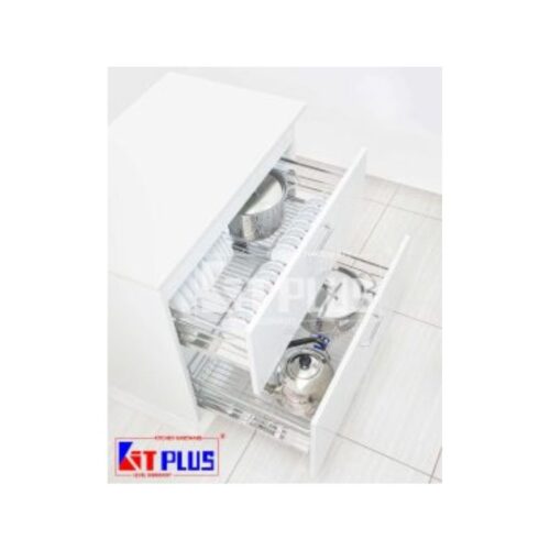 Giá xoong nồi, bát đĩa đa năng nan dẹt inox mờ Kit Plus BM VIP.75