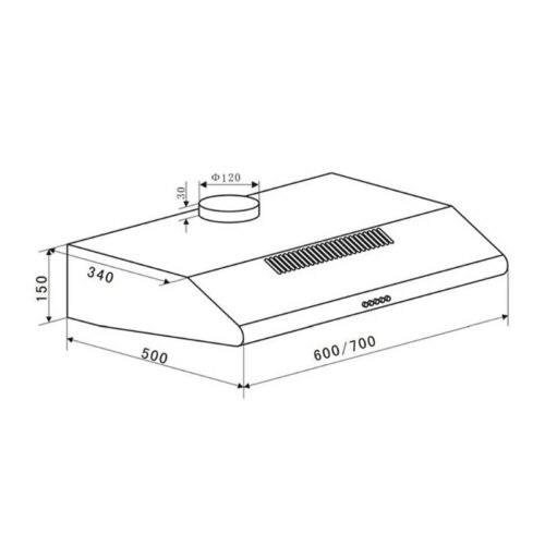 Kích thước Hình ảnh máy hút mùi Eurosun EH-60CF19S