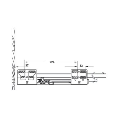 Ray hộp Hafele 552.79.085 Alto B199 500mm, trắng, nắp kim loại