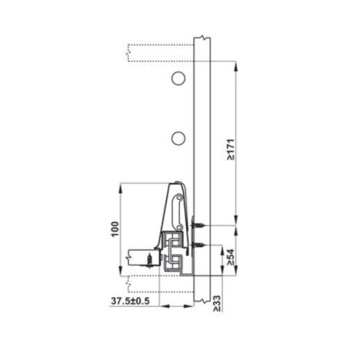 Ray hộp Hafele 552.79.085 Alto B199 500mm, trắng, nắp kim loại