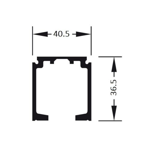 Kích thước của Ray trượt đơn dài 4000mm Hafele 941.62.761