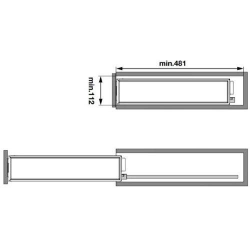 Kích thước của Rổ kéo 150mm No.15 Hafele 545.61.063