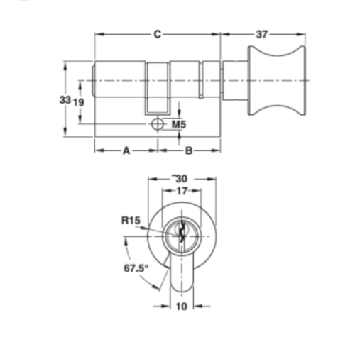 Ruột khóa 2 đầu Hafele 916.08.289, 81mm Đồng thau