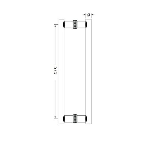 Kích thước của Tay nắm kéo chữ H dài 1200mm Hafele 903.08.506