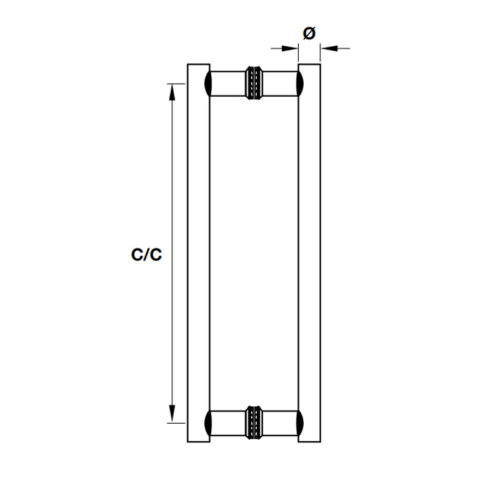 Kích thước của Tay nắm kéo đẩy chữ H 1200mm Hafele 903.01.846