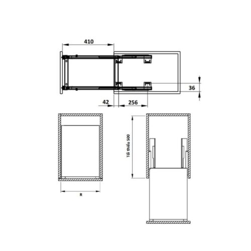 Bộ rổ gia vị, dao thớt Hafele Sonata 549.20.010 250mm