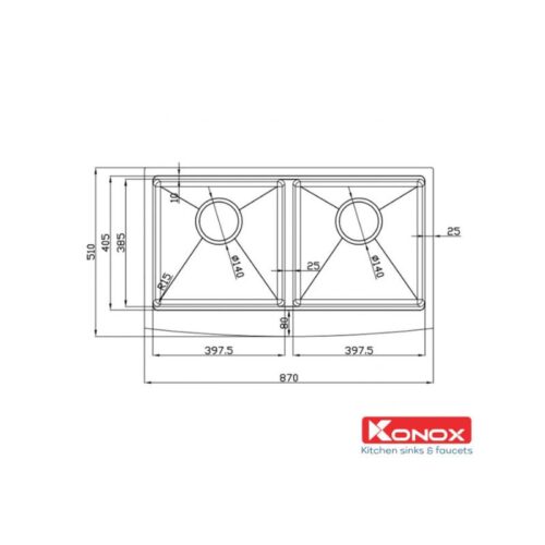 Thiết kế của Chậu rửa bát Workstation - Apron Sink KN8751DA Curve