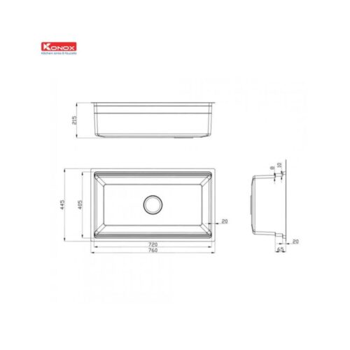 Thiết kế của Chậu rửa bát Workstation Undermount Sink KN7644SU Dekor