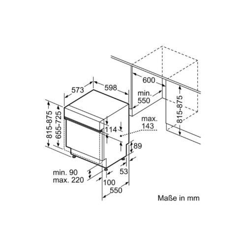 Kích thước của Máy rửa bát Bosch SMI6ZDS49E serie 6