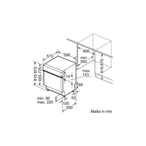 Kích thước của Máy rửa bát lắp âm Bosch SMI88TS36E