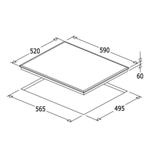 Kích thước bếp từ Hafele 3 vùng nấu HC-I6037B 536.61.801 lắp âm