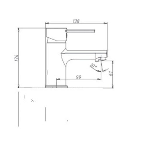 Kích thước vòi chậu lavabo nóng lạnh Paul Schmitt PA004F