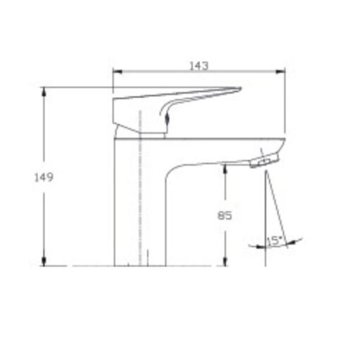 Kích thước vòi chậu lavabo nóng lạnh Paul Schmitt PA013F