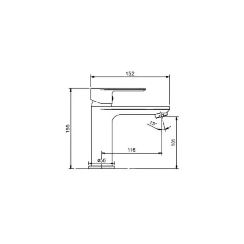 Kích thước vòi chậu lavabo nóng lạnh Paul Schmitt PA016F