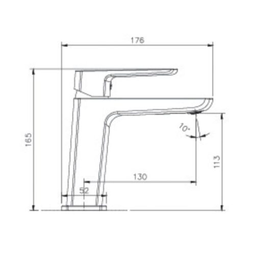 Kích thước vòi chậu lavabo nóng lạnh Paul Schmitt PA018F