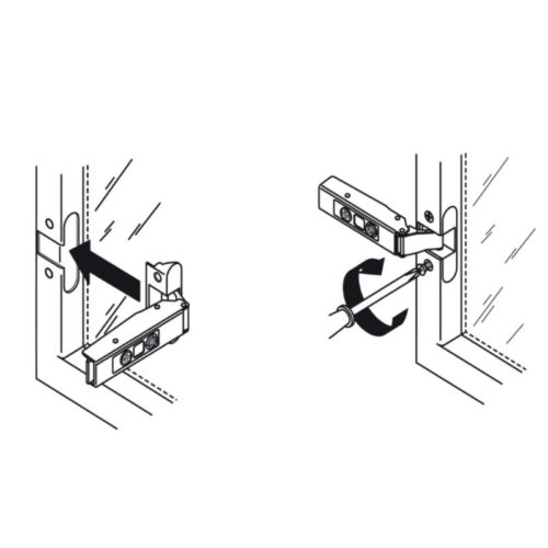 Lắp đặt bản lề Metalla SM 110º trùm nửa Hafele 315.26.711