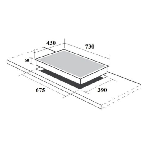 Kích thước lắp đặt bếp từ đôi Canzy CZ-ML757I lắp âm