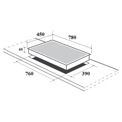 Kích thước bếp từ kết hợp hồng ngoại Canzy CZ-ML86GB lắp âm