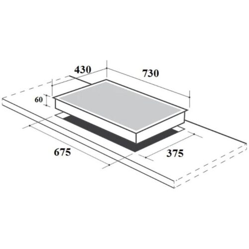 Kích thước lắp đặt bếp từ kết hợp hồng ngoại Canzy CZ-TL869DH lắp âm