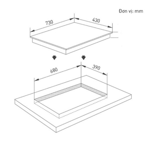 Kích thước bếp từ Canzy CZ-06I