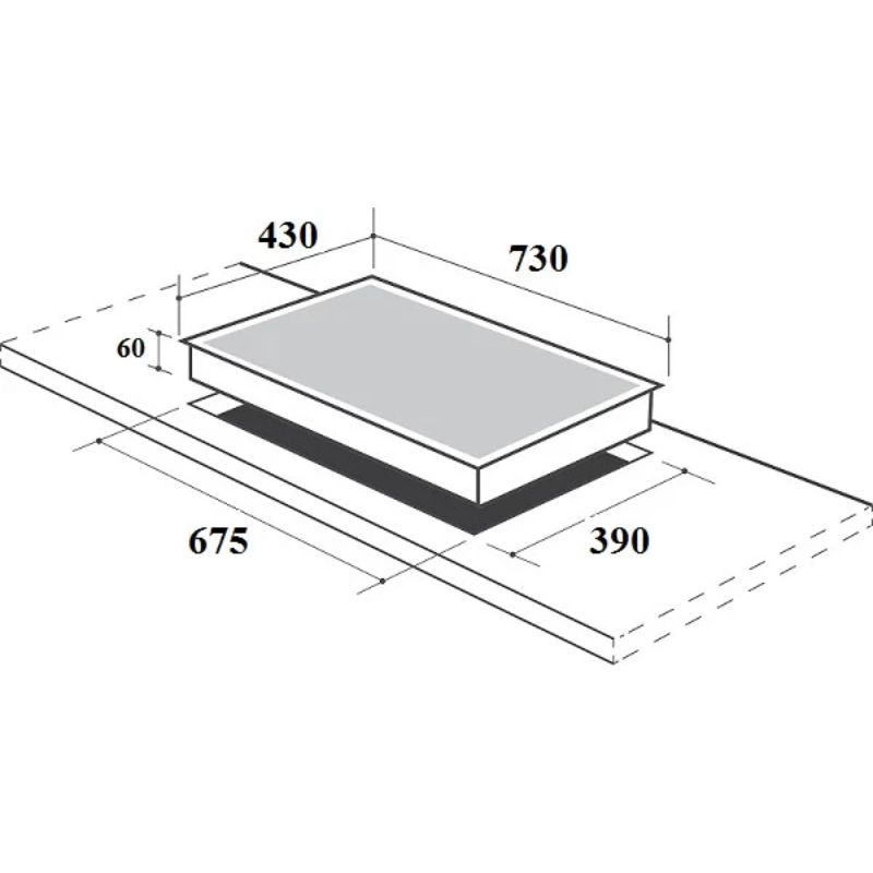 Kích thước bếp từ đôi Canzy CZ-ML757I lắp âm