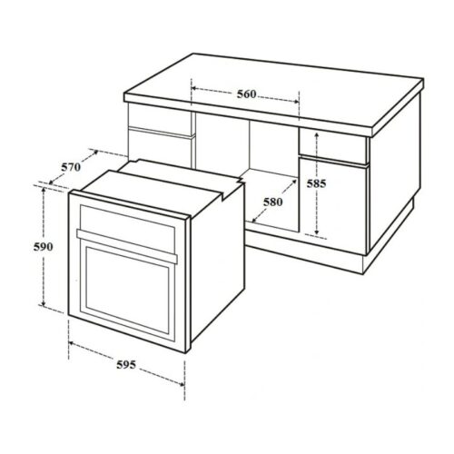 Kích thước lò nướng âm tủ Canzy CZ 06DL