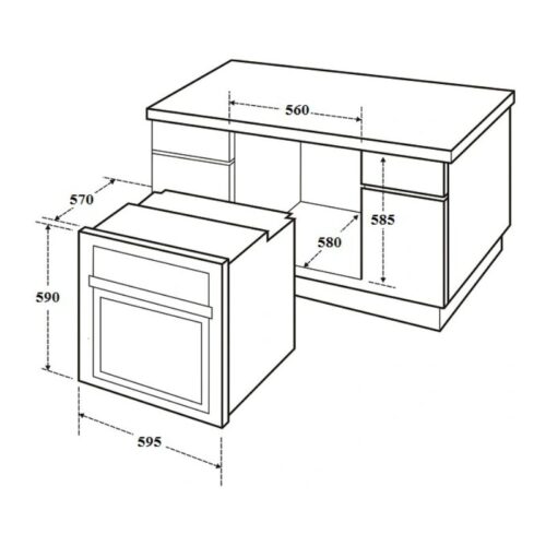 Kích thước lò nướng âm tủ Canzy CZ 09DL