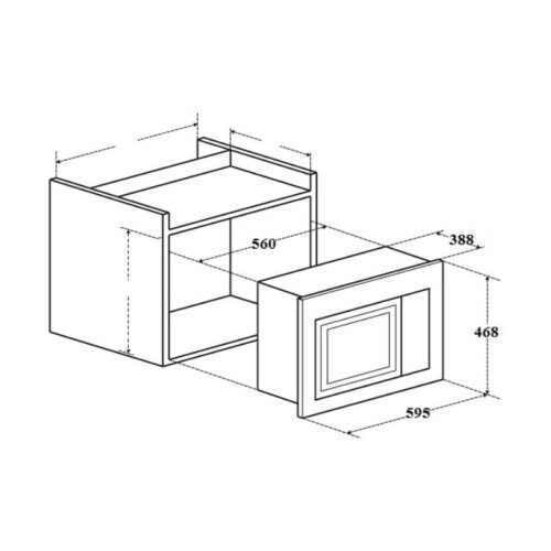 Kích thước lò vi sóng âm tủ Canzy CZ 28GS