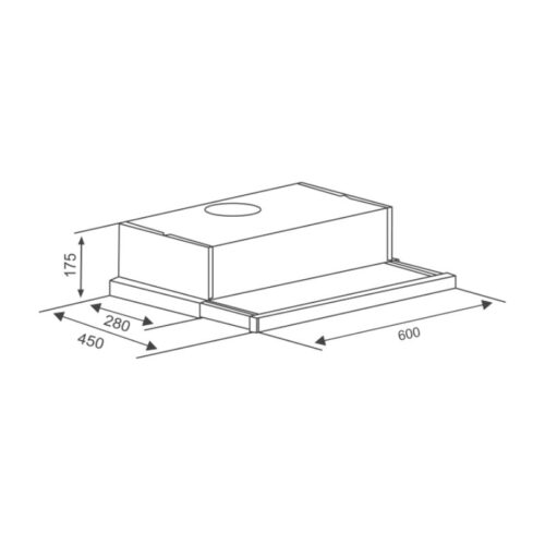 Kích thước máy hút mùi âm tủ Canzy CZ 600GH