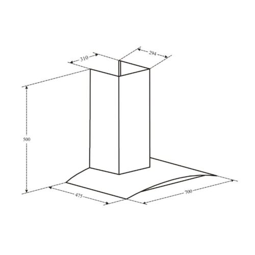 Kích thước máy hút mùi Canzy CZ 3870Q