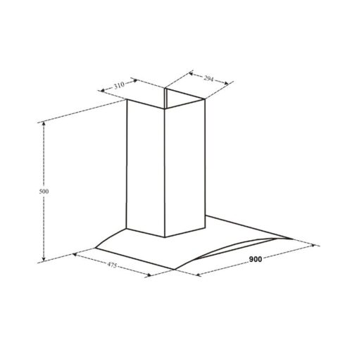 Kích thước máy hút mùi Canzy CZ 3890Q