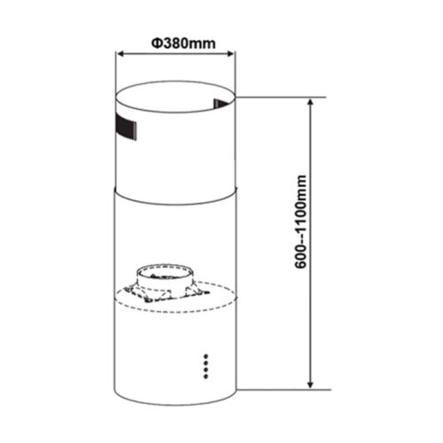 Kích thước máy hút mùi đảo Canzy CZ 7038GB