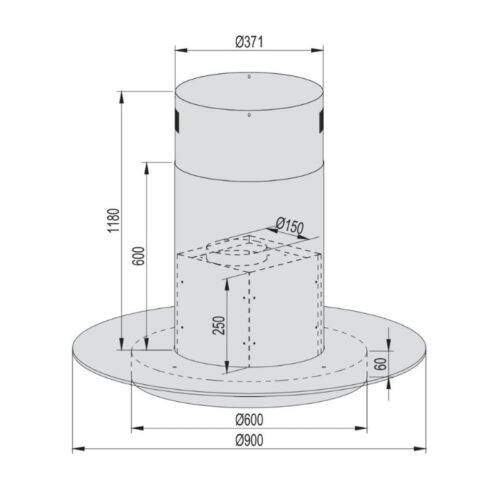 Kích thước máy hút mùi đảo Canzy CZ 890G