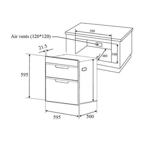 Kích thước máy sấy bát âm tủ Canzy CZ 1006