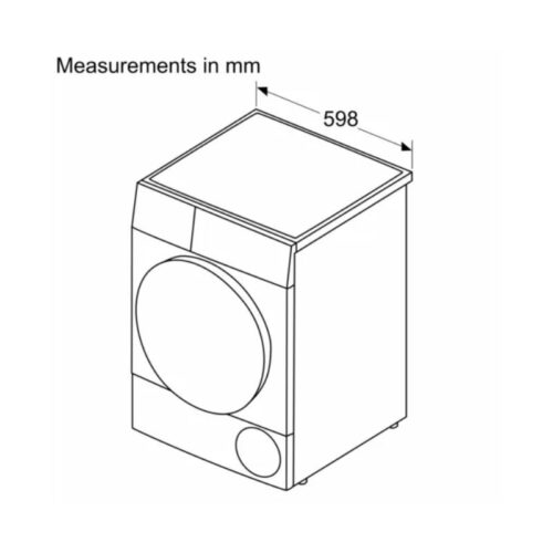 Kích thước máy sấy bơm nhiệt Bosch 9 kg WQG24570SG