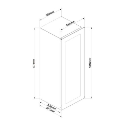 Kích thước tủ bảo quản rượu âm tủ Malloca MWC-95BI