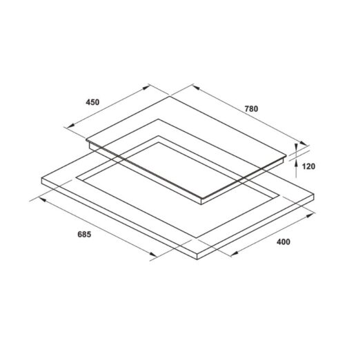 Kich thước bếp ga âm Hafele HC-G782B 53866507