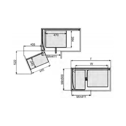 Kích thước kệ góc liên hoàn Eurogold nan Oval EPV102